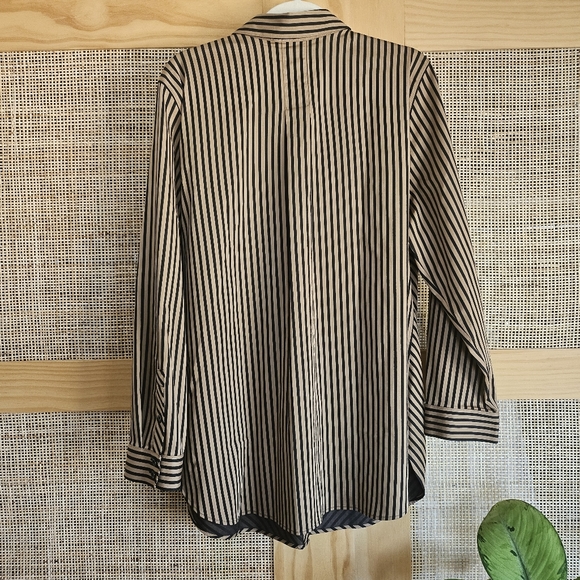 Chico's Striped Button Down Shirt 3 - Picture 3 of 5